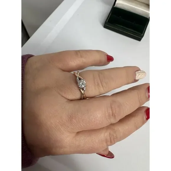 LADIES 14K GOLD ENGAGEMENT RING 14KT Solitaire. Size 9 1/2 - Picture 8 of 16